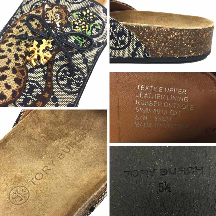 TORY BURCH トリーバーチ サンダル 刺繍 スリッポン Tory Charm Mule 5 1/2サイズ 日本サイズ22.5cm 未使用 aq8956_画像3