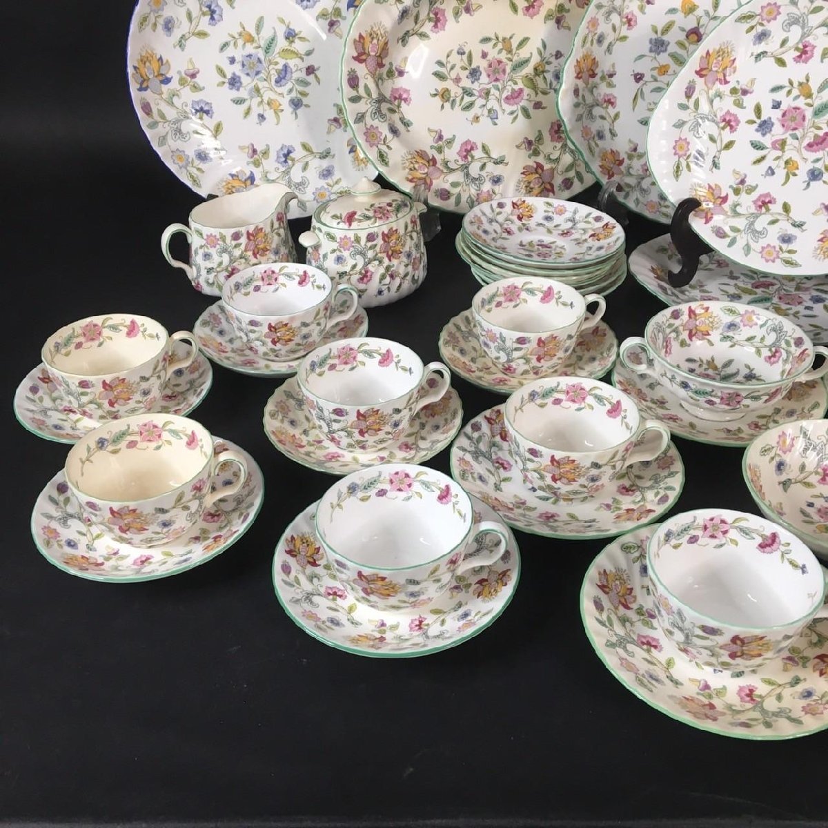 ER1209-24-3 MINTON Haddon Hall ミントン ハドンホール 大皿 中皿 ポット カップ＆ソーサー 食器 まとめ 最大皿直径34cm 120サイズ_画像3