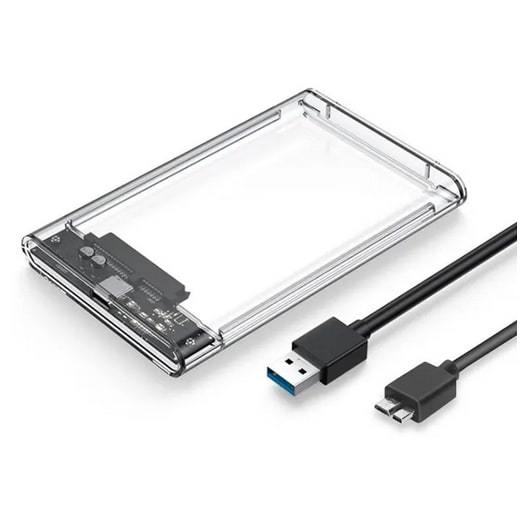 2.5インチ HDD/SSD 透明ケース！ＳＡＴＡ接続のSSD、HDDを外付けで使えます！USB3.0で高速！_画像1