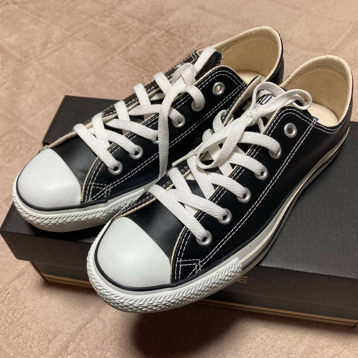 CONVERSE コンバース レザー ALLSTAR OX ブラック 15866 コンバース レザースニーカー オールスター OX 15866|Yahoo