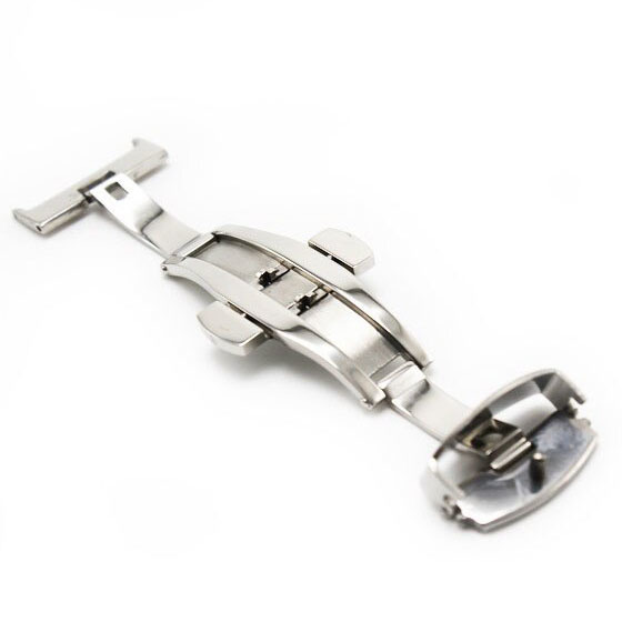  push type D buckle both opening ( butterfly ) type silver 20mm