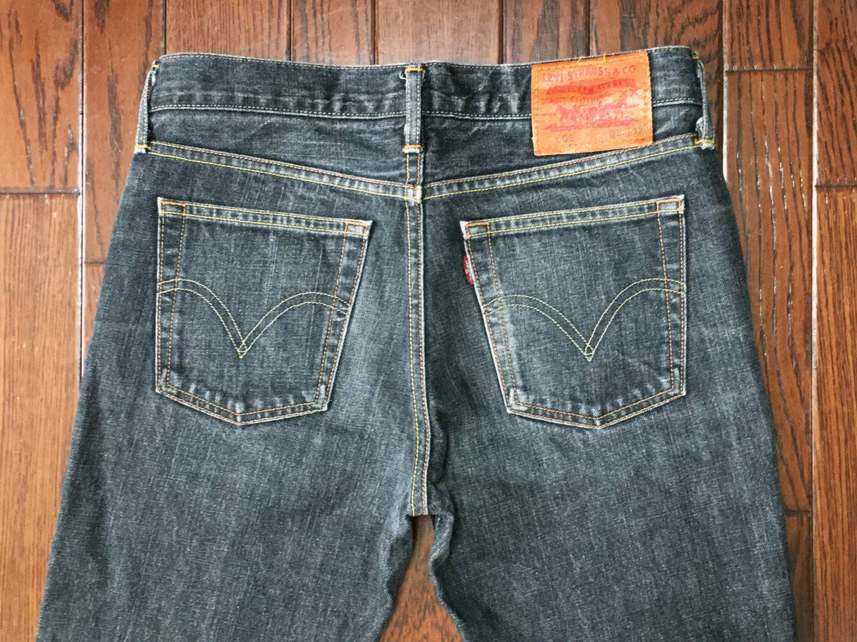 リーバイス Ｌｅｖｉ’ｓ ６０６ ひげ落ち ペンシルフィット ジーンズ ｗ３１ ブラック 黒 スリム デニム パンツ ジッパーフライ 日本製の画像5