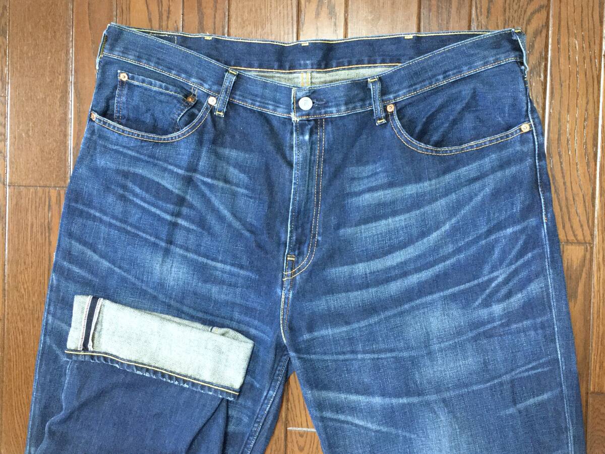 リーバイス Ｌｅｖｉ’ｓ ５０２ ｗ４２ ビッグサイズ ひげ落ち ブルー ジーンズ 赤耳風 脇割 縦落ち 大きい デニム パンツ ジッパーフライの画像1