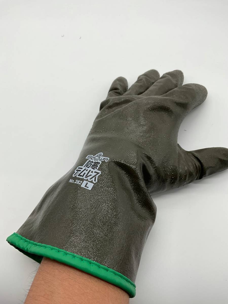 全国送料無料 ショーワ 防寒テムレス 5双 M、L、LL、３L オリーブグリーン ゆうパック防寒手袋 SHOWA グローブ