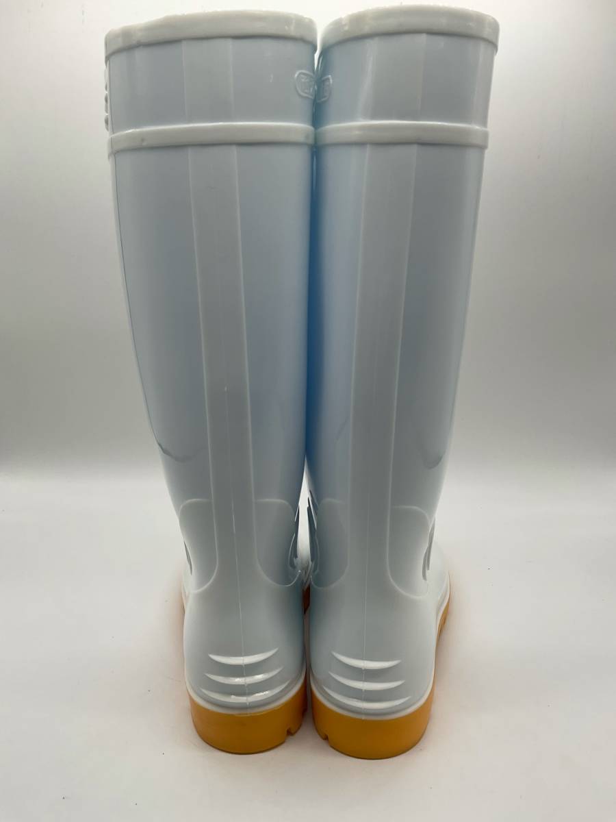  free shipping white 29cm oil resistant safety boots steel made . core entering PVC safety boots long type new goods 1 pair 