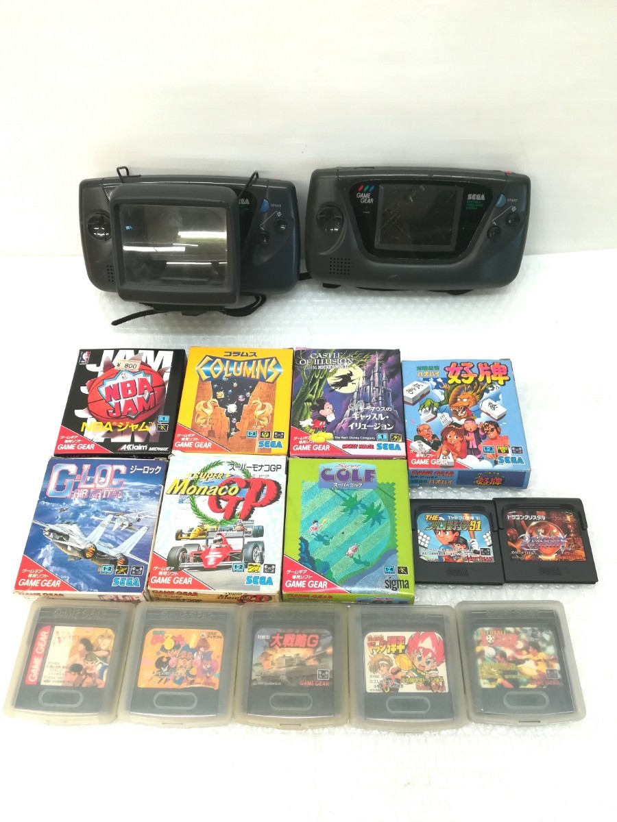 F12abil0255/【ジャンク】SEGA GAME GEAR ゲームギア BIG WINDOW Ⅱ/ゲームソフト14本まとめ_画像1