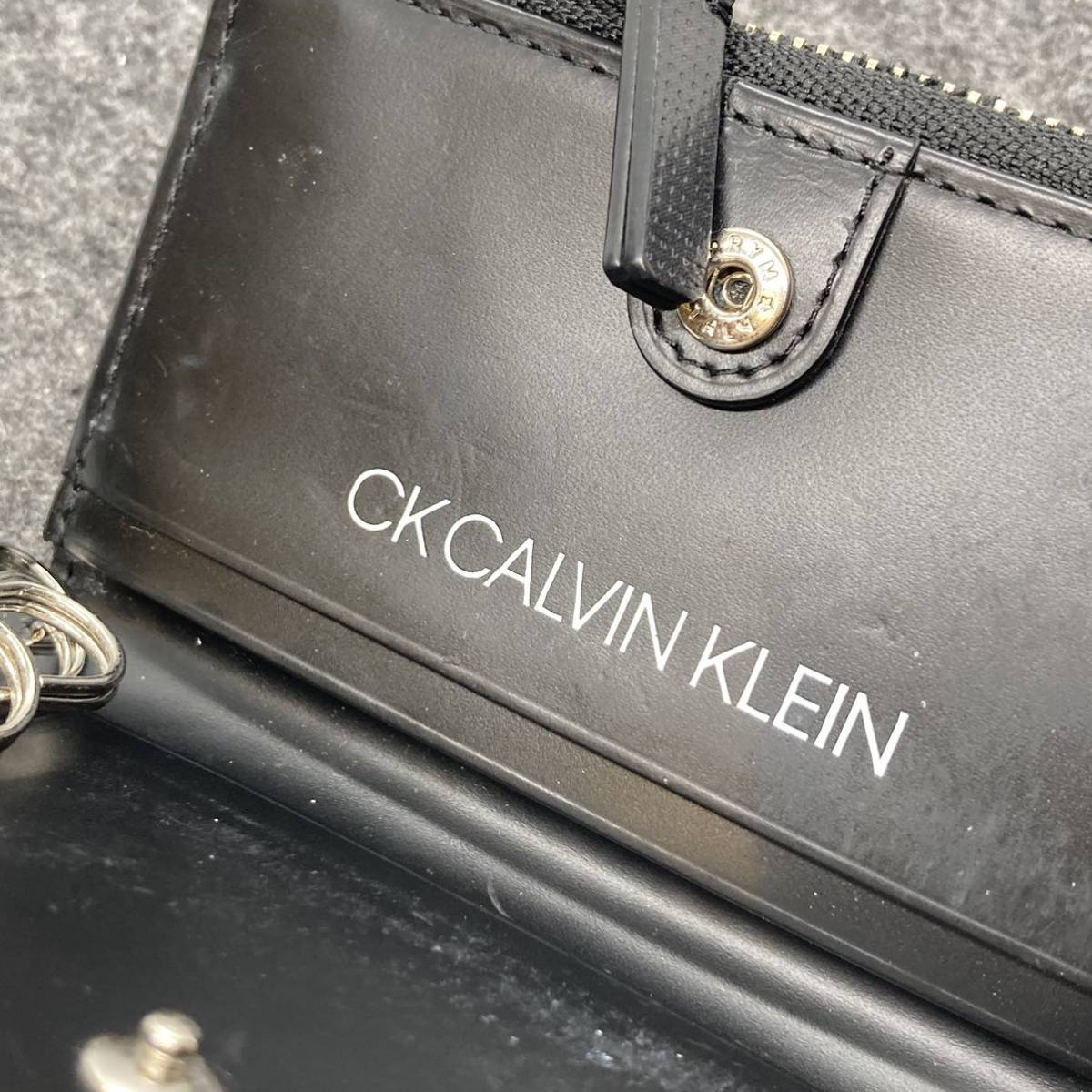KO1980*Calvin Klein Calvin Klein 4 ream key case coin case Mini purse black 