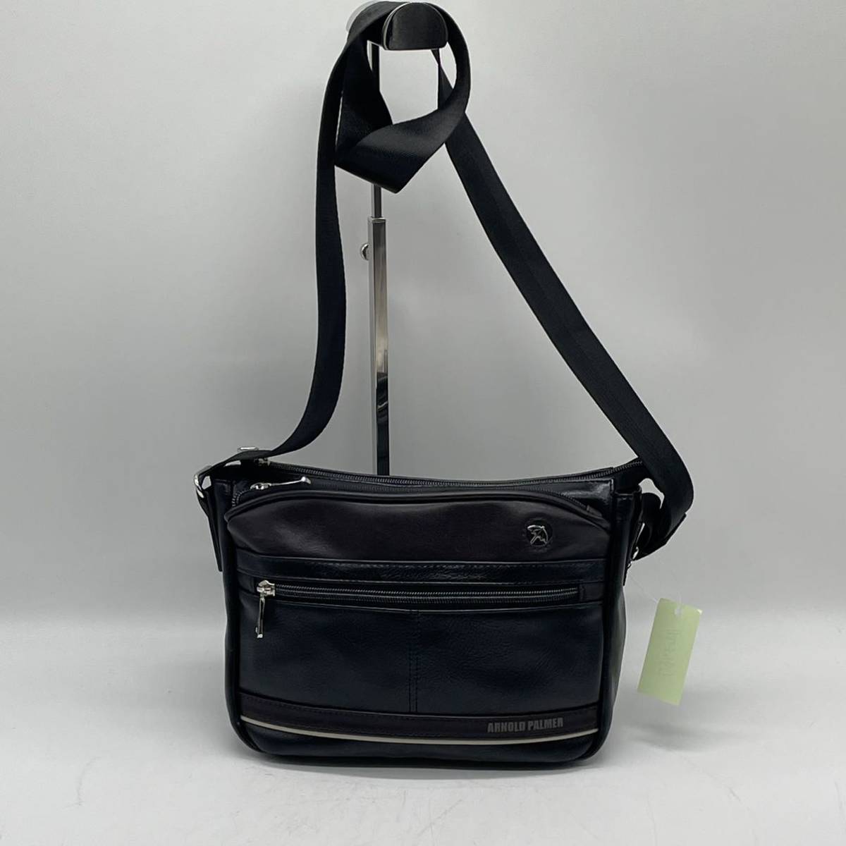 *BN3467*ArnoldPalmer Arnold Palmer shoulder bag business bag leather black 