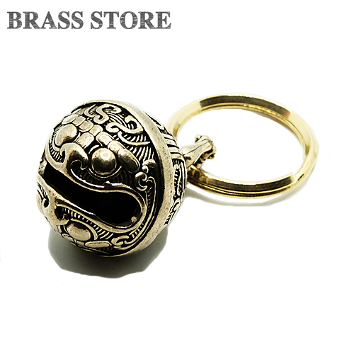  brass bell key holder ( lion ) brass bell bell cowbell charm key ring necklace pet dog cat doorbell key hook . except .