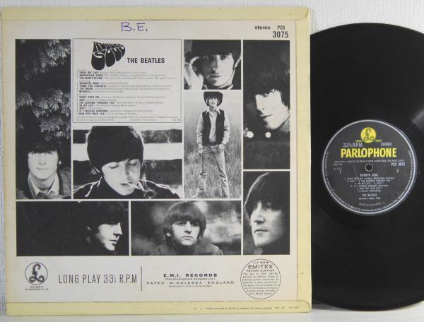 ◆THE BEATLES【RUBBER SOUL】イエローパーロフォン英国UK盤◆STEREO PCS 3075 マト３_画像2