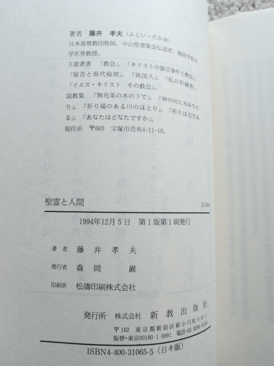 聖霊と人間 (新教出版社) 藤井 孝夫_画像10