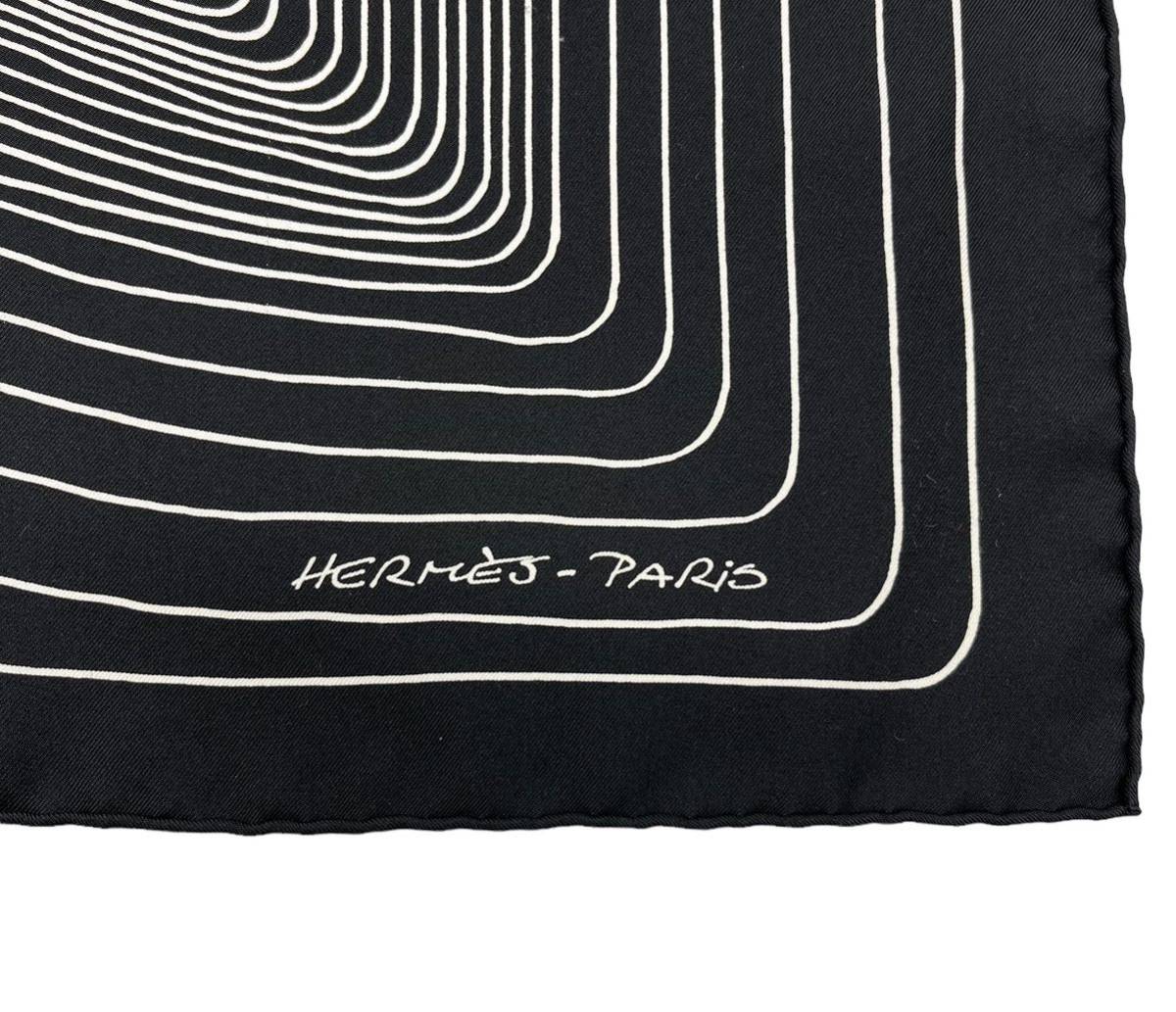 【美品】HERMES エルメス カレ ウォッシュ 90 スカーフ pegase paysage ペガサスの風景 シルク ホワイト ブラック