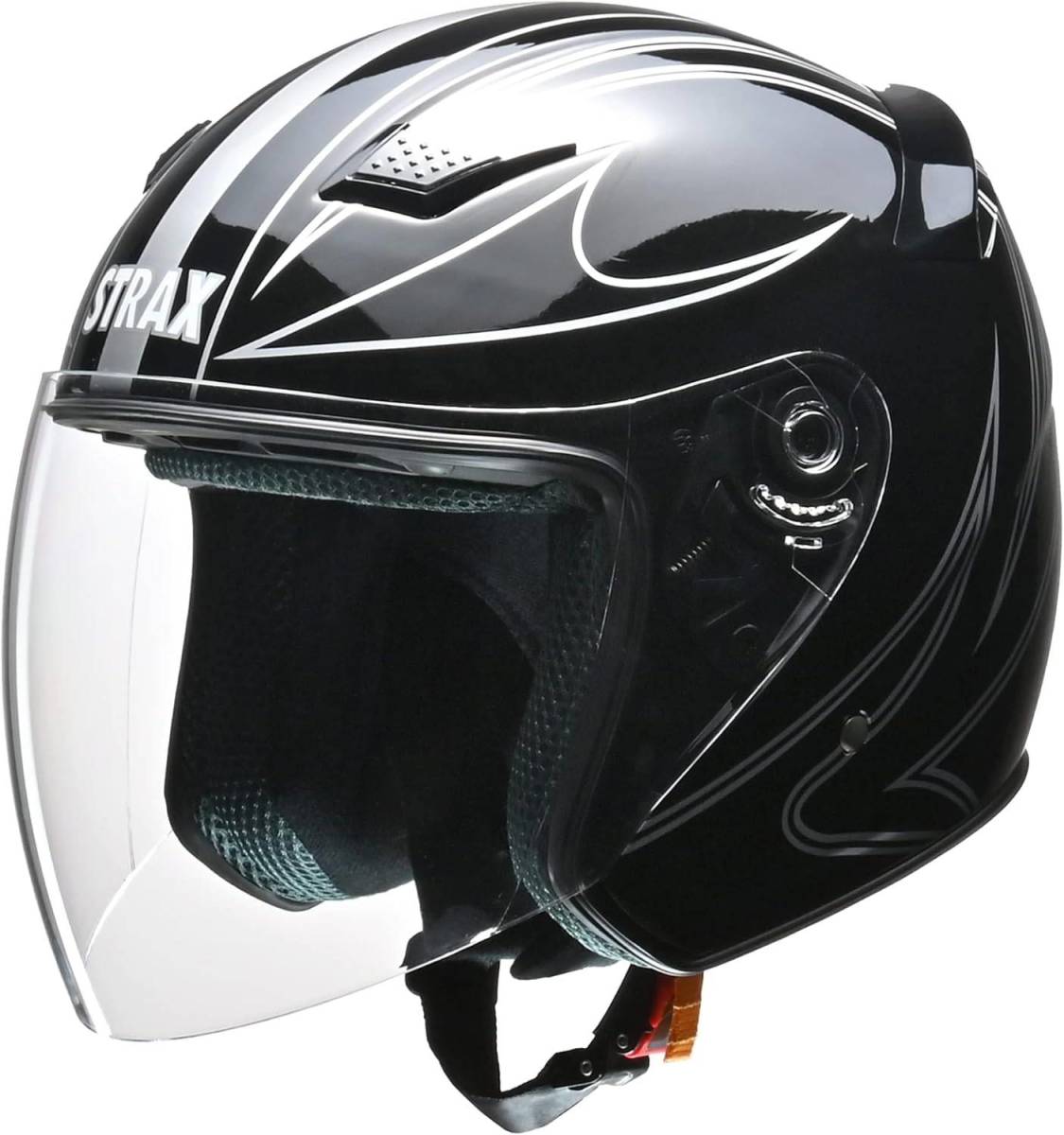 未使用■リード工業(LEAD) バイクヘルメット ジェット STRAX SJ-9 ブラック Mサイズ (57-58cm未満)の画像1