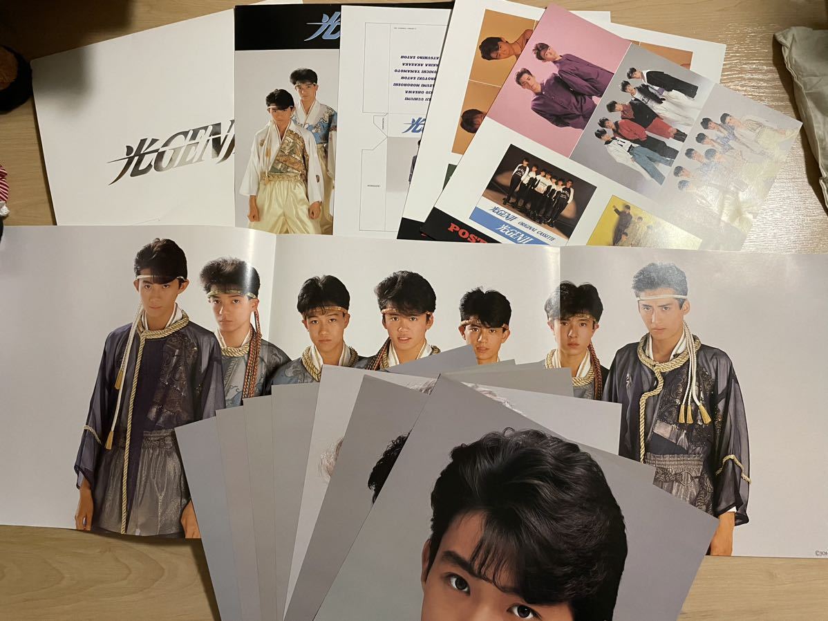  light GENJI poster [ unused ] Showa Retro Showa era idol pin Schott video case book mark postcard cassette index 