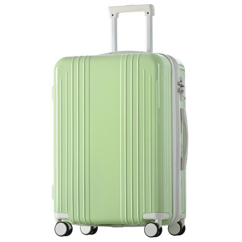 スーツケース キャリーケース 超軽量 拡張機能付 キャリーバッグ 4~7泊 suitcase 耐衝撃 360度回転 TSAローク搭載 (M,グリーン)