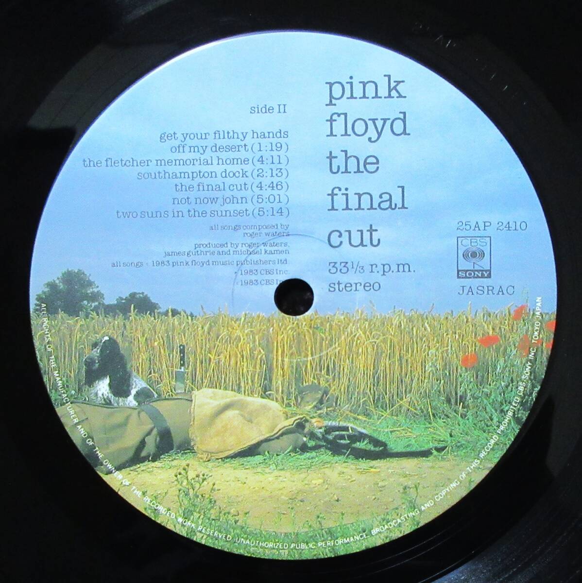 (LP) 美品! PINK FLOYD [The Final Cut] ピンク・フロイド/見開きjkt/ライナー有/内袋有/ファイナル・カット/1983年/CBSソニー/25AP 2410_画像6