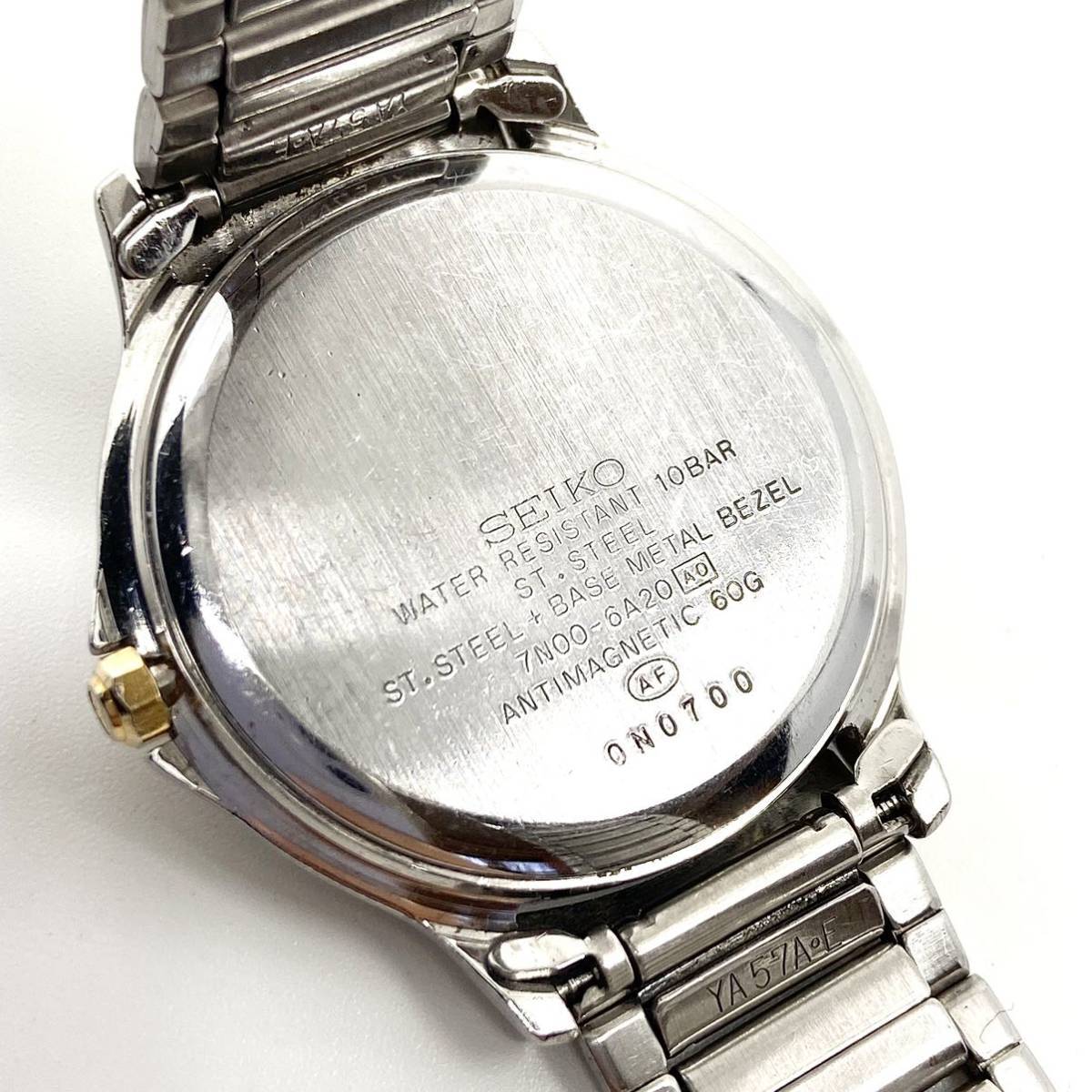 SEIKO CADET 腕時計 ラウンド バーインデックス 2針 クォーツ quartz コンビ ゴールド シルバー 金銀 セイコー カデット D120_画像8