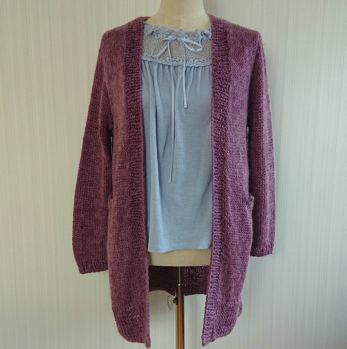 * hand made * long cardigan bolero cardigan hand-knitted knitted mo hair . flax summer thread spring for 