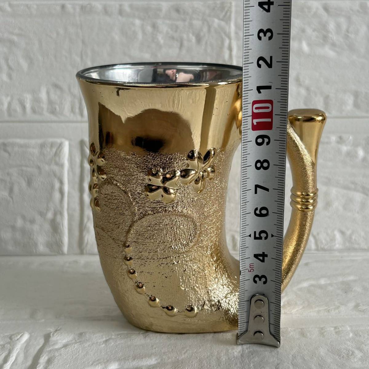  mug beer mug Western-style tableware glass sake cup and bottle Via mug Be ruby ru jug antique retro gold color Gold color retro 