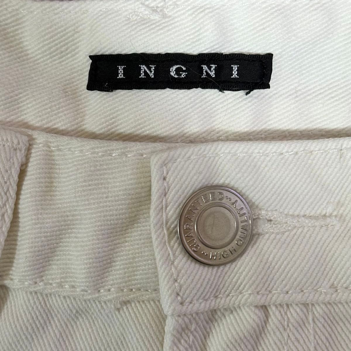 INGNI ショートパンツ ダメージ加工 ホワイト 白 S ハーフパンツ