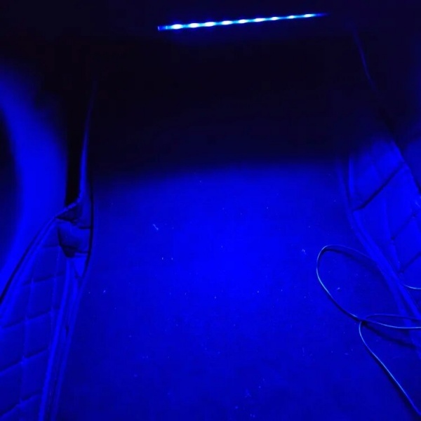12V 24V フロアライト 9LED 2本セット USB給電式 フットライト 青 ブルー 間接照明 車内 装飾 LEDテープ イルミネーション さすだけ 汎用の画像7