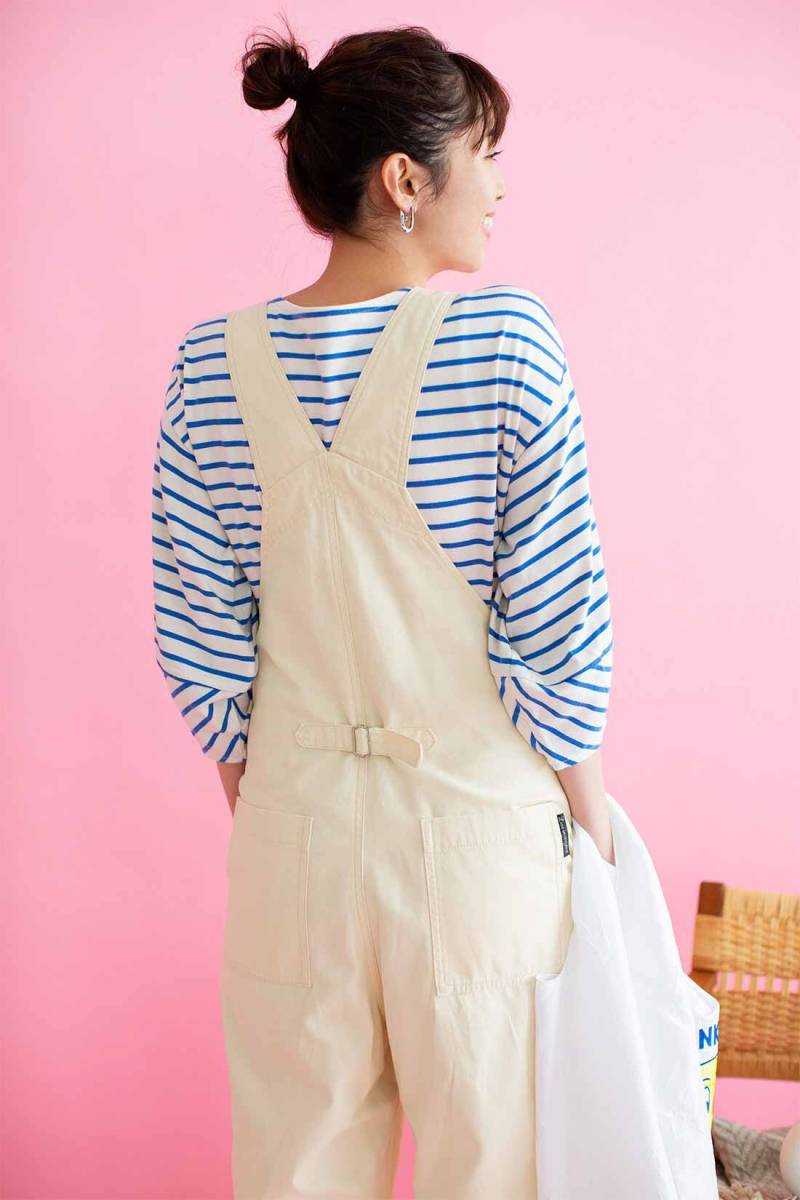 ## Ferrie simo## new goods rib in comfort beautiful . casual . tailoring . adult cotton overall (3L* ivory ) overall 