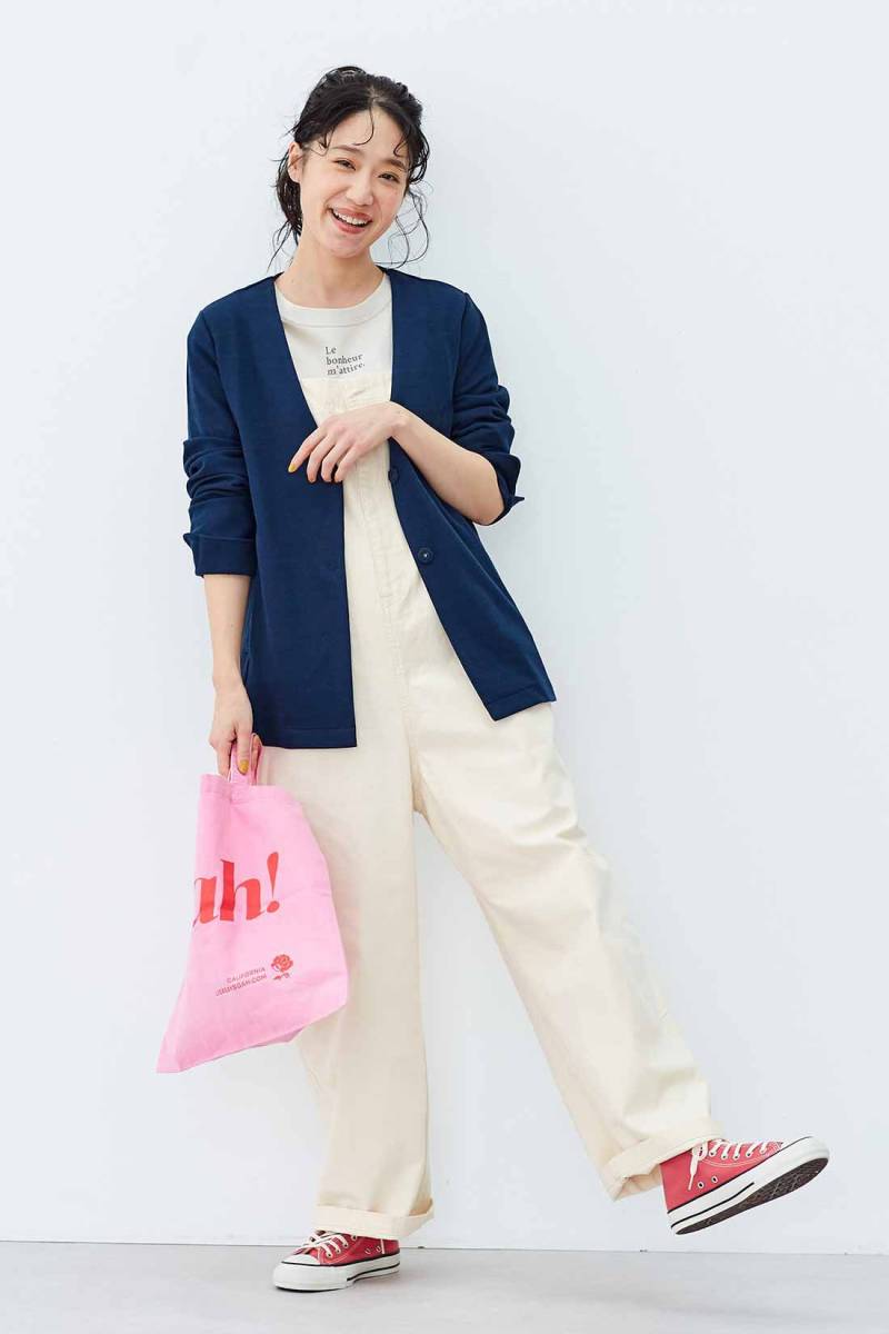 ## Ferrie simo## new goods rib in comfort beautiful . casual . tailoring . adult cotton overall (3L* ivory ) overall 