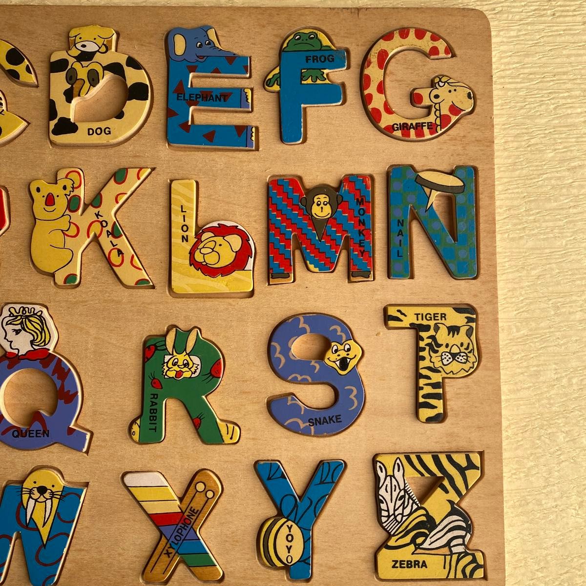 木製パズル　パズル　英語　アルファベット　おもちゃ　知育玩具
