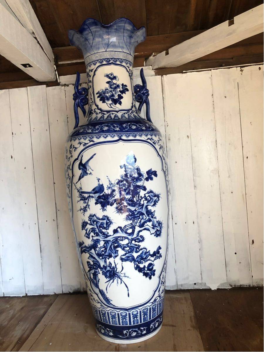 千葉】 美品 大型 ツボ 飾り壺 高さ157cm 瓶 ホテル 旅館 美術品 千葉】 美品 大型 ツボ 飾り壺 高さ157cm 瓶 ホテル 旅館 美術品