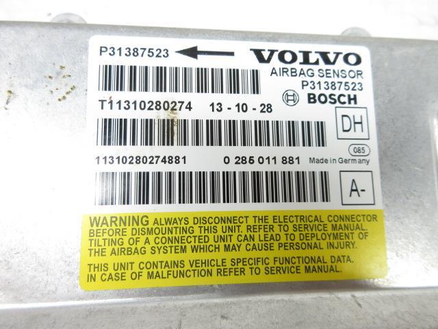 2014 year Volvo S60 DBA-FB420 T5 (1) airbag computer 0285011881 P31387523 190738 4588