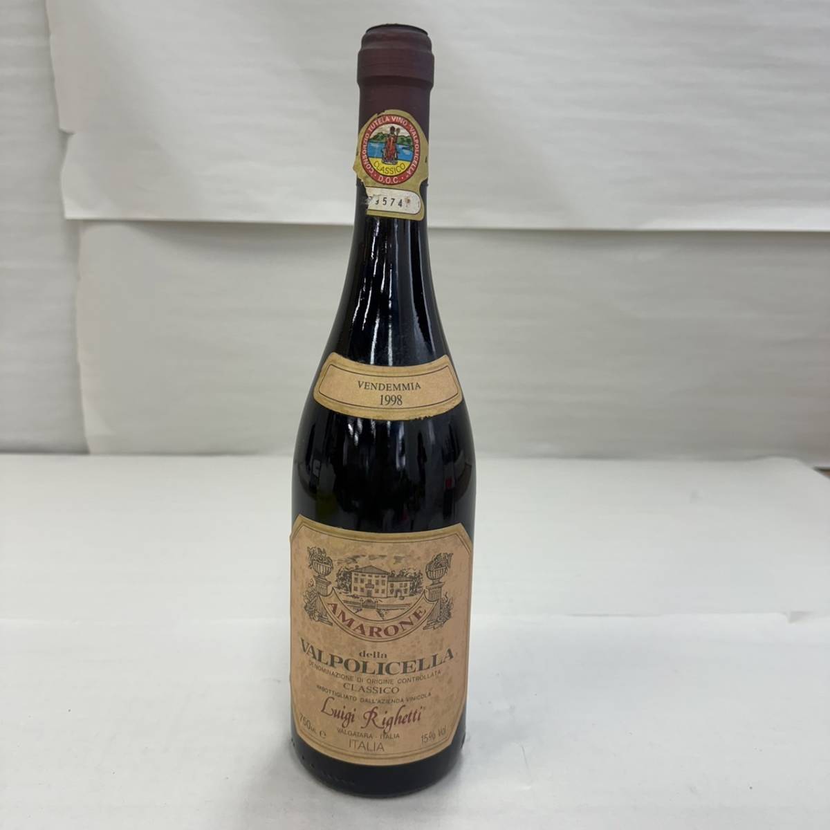 B21254(031)-118/SY3000　酒　AMARON della VALPOLICELLA　VENDEMMIA 1998　アマローネ・デッラ・ヴァルポリチェッラ　15％　750ml_画像1