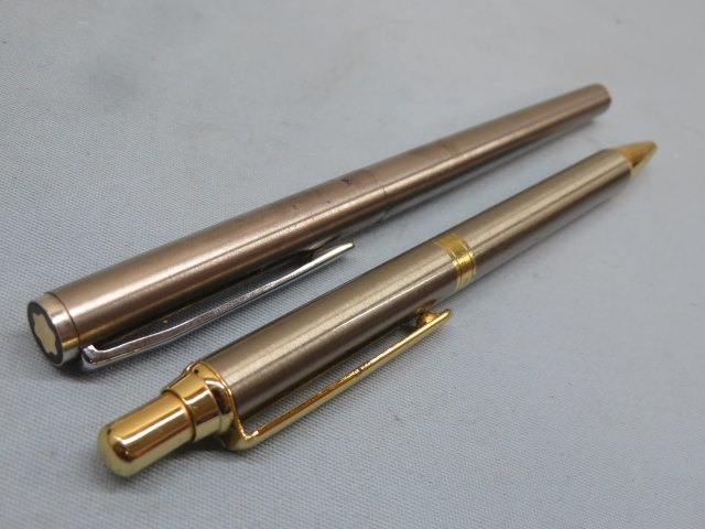 2本セット★Mont Blanc/Pentel 万年筆 ボールペン ペン先MB 全長13.7㎝ モンブラン ぺんてる 筆記用具 文房具 USED 91240★！！_画像9