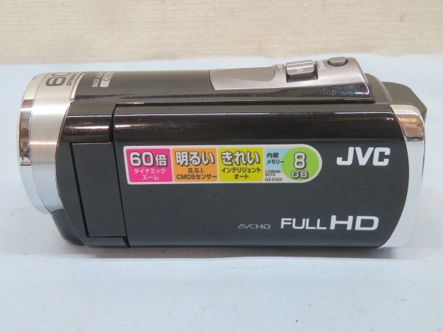 ★JVC GZ-E325-B ハイビジョンメモリームービー クリアブラック Everio ジェーブイーシー エブリオ アダプター付 動作品 91249★！！_画像4