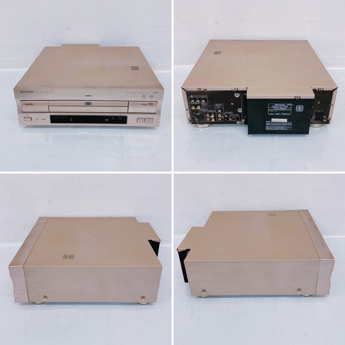 2B034 Pioneer パイオニア DVD Player recorder レコーダー DVL-919 AMP アンプ AT-VX55 MIKE マイク リモコン付 通電のみ確認済_画像2