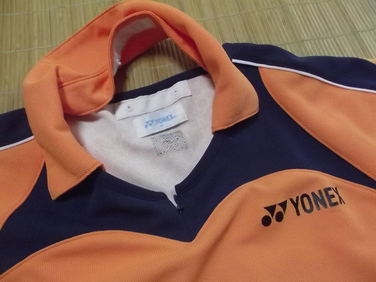 まとめて即決！美品 ヨネックス YONEX 速乾 テニス ポロシャツ Tシャツにも オレンジ えり取り外し可能の画像2