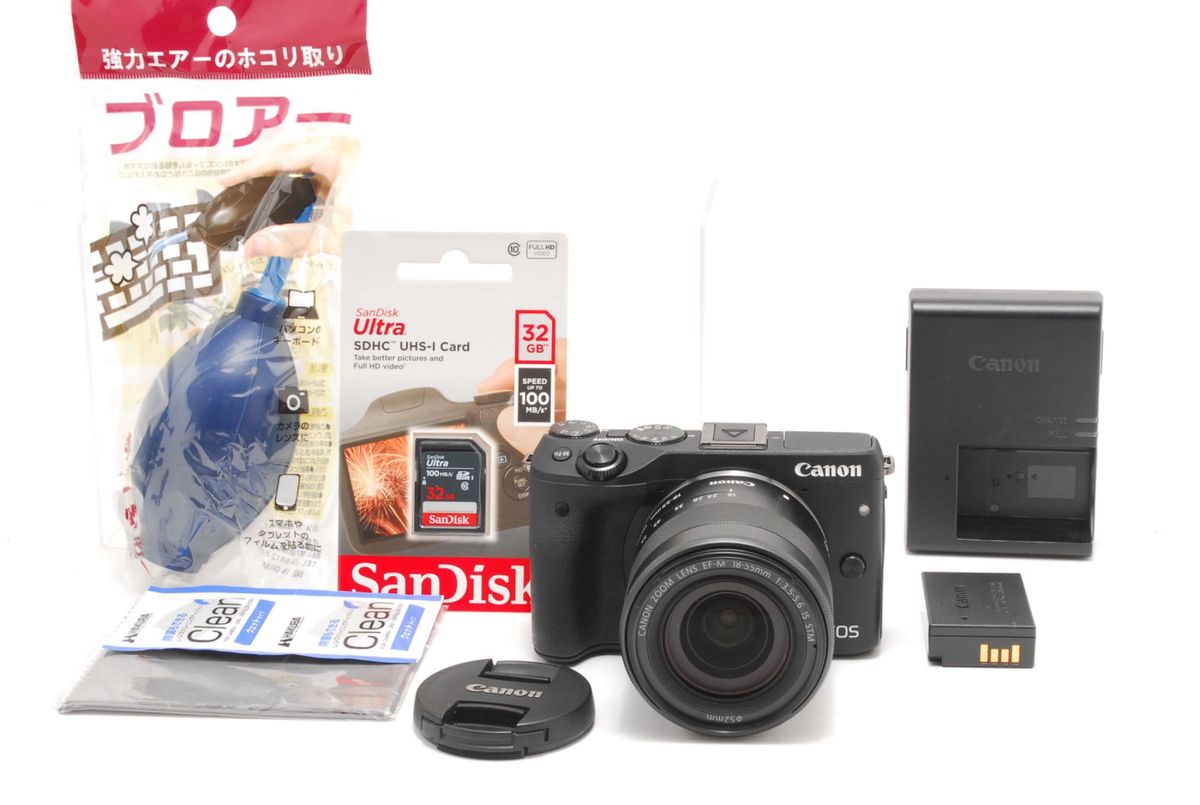 美品Canon キヤノン EOS M3ブラック レンズキット ミラーレス 美品Canon キヤノン EOS M3ブラック レンズキット ミラーレス