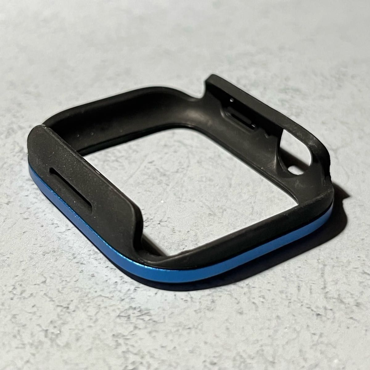 Apple watch 45mm 軽量 衝撃吸収 アルミ合金 TPU 二重構造 ケース 保護カバー バンパー ブルー 新品 未使用
