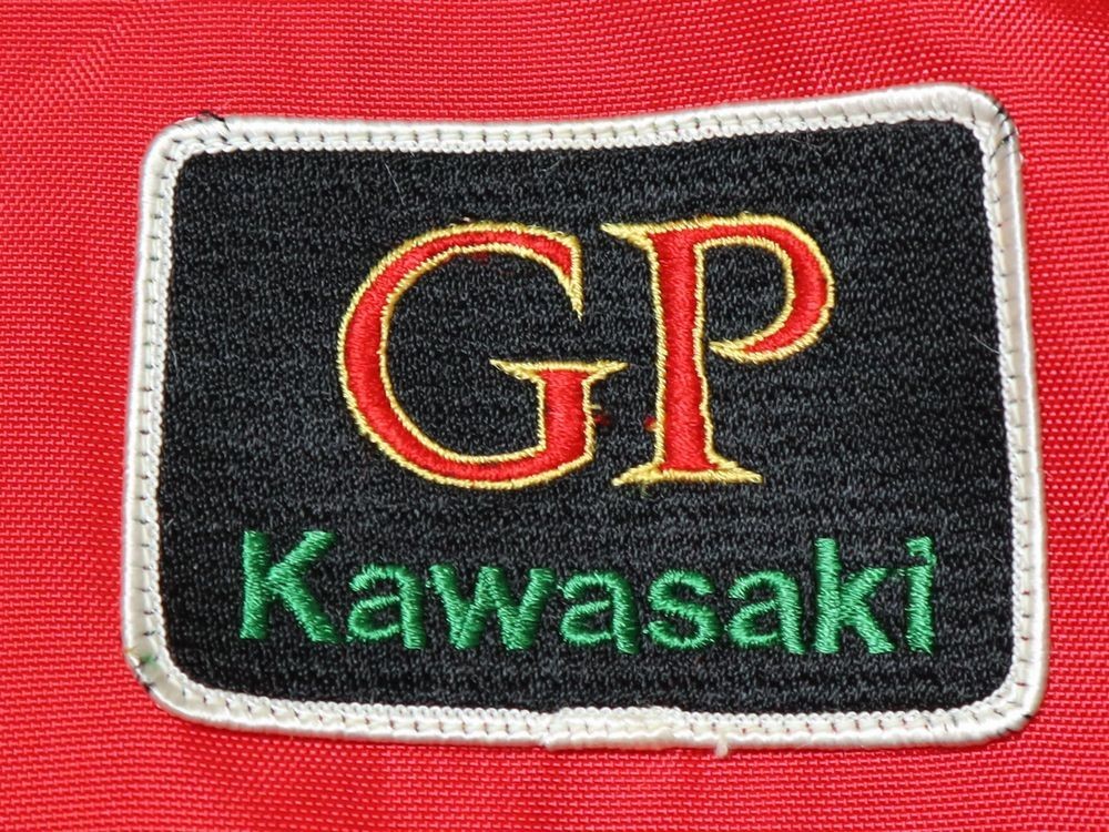 デッドストック JAPAN SPEED KAWASAKI GP カワサキ ビンテージ オートバイ ナイロン ライディング ライダース ジャケット Lサイズ 旧車