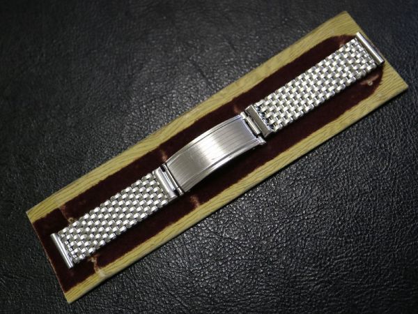 【14.6㎜ 】 デットストック 1960年代製 KREISLER リベット ブレス ホワイトゴールド 9連 USA製 メッシュ バンド ビンテージ 腕時計 ベルト_画像9
