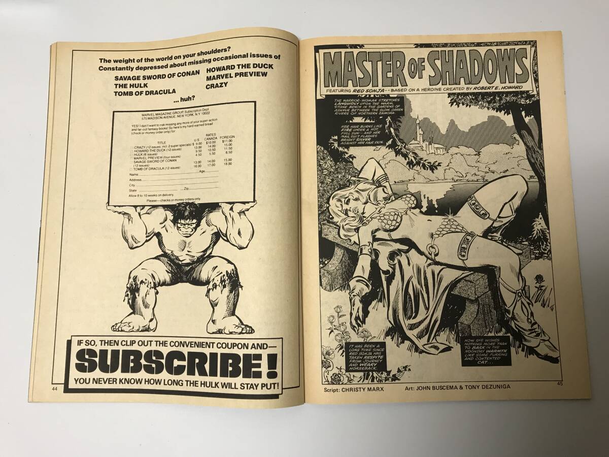 The Savage Sword of Conan the Barbarian / Red Sonja【コナン】(マーベル) Marvel Comics Vol. 1 No. 45 Oct. 1979 年 英語版_画像9
