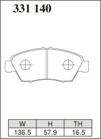 DIXCEL ディクセル ブレーキパッド Zタイプ フロント用 フィット GE8 H19.10～H21.10 車台No.～1300000 16インチ リアディスク