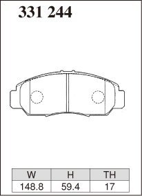 DIXCEL ディクセル ブレーキパッド Xタイプ フロント用 オデッセイ RB3 RB4 H20.10～H25.10 M/S 車台No.1300001～