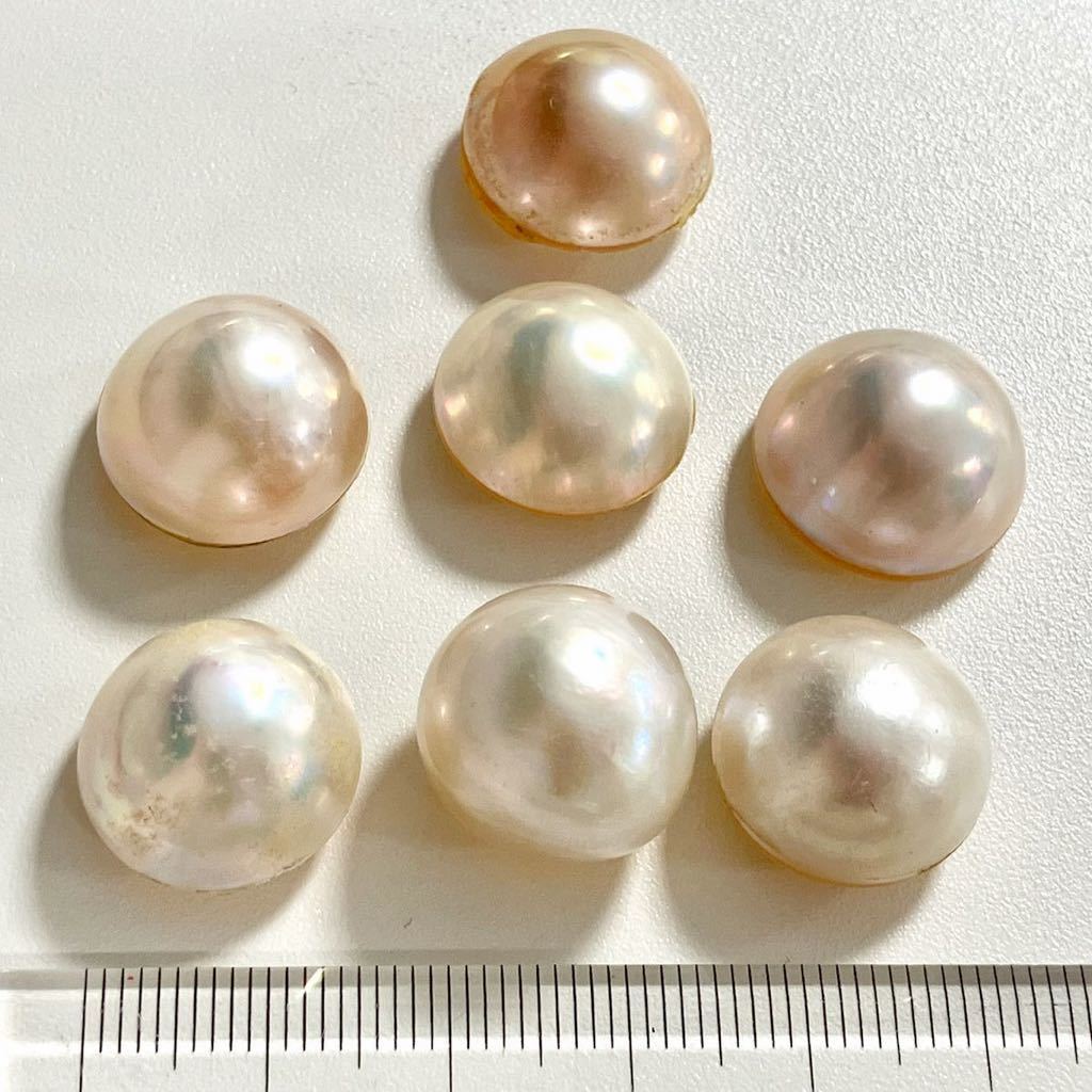 ［マベパール7点おまとめ20g］F 100ct ルース 裸石 宝石 ジュエリー jewelry Pearl マベ貝 半円真珠 ◯_画像1