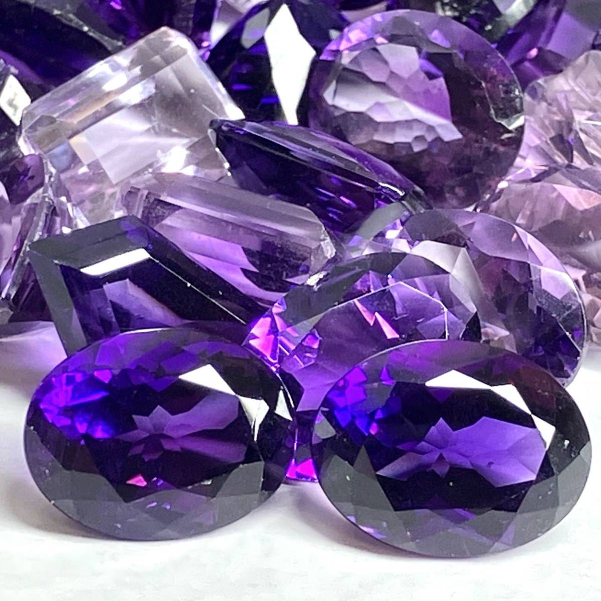 ［天然アメジストおまとめ300ct］F ルース 裸石 宝石 ジュエリー jewelry amethyst 紫水晶 DB4 ①_画像1