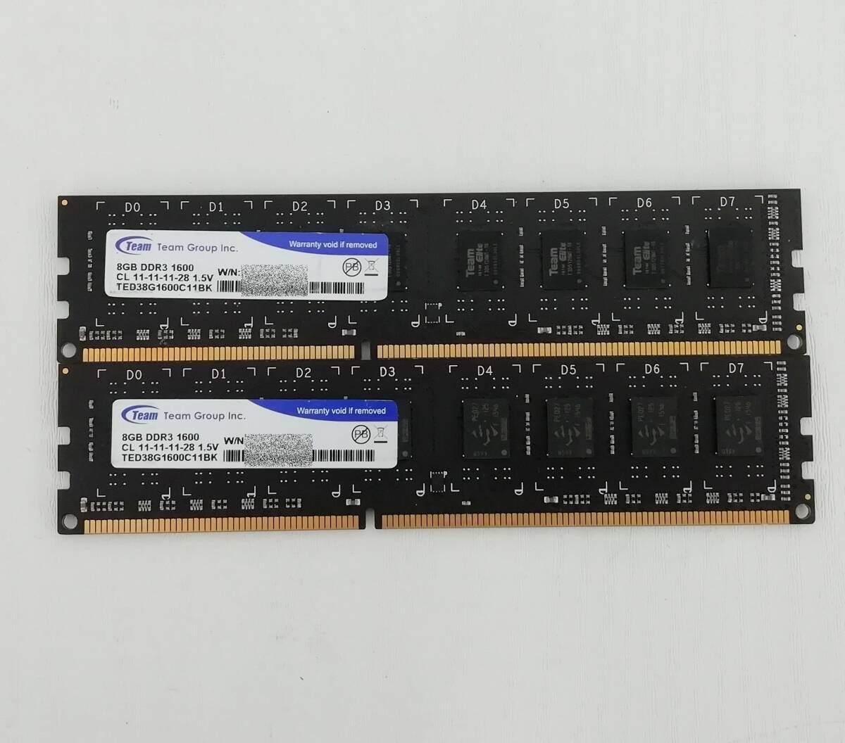Team Group DDR3-1600 8GB×2枚セット 計16GB TED38G1600C11BK デスクトップ メモリ PC3-12800 ゆうパケット発送 即納 【H24022627】の画像1