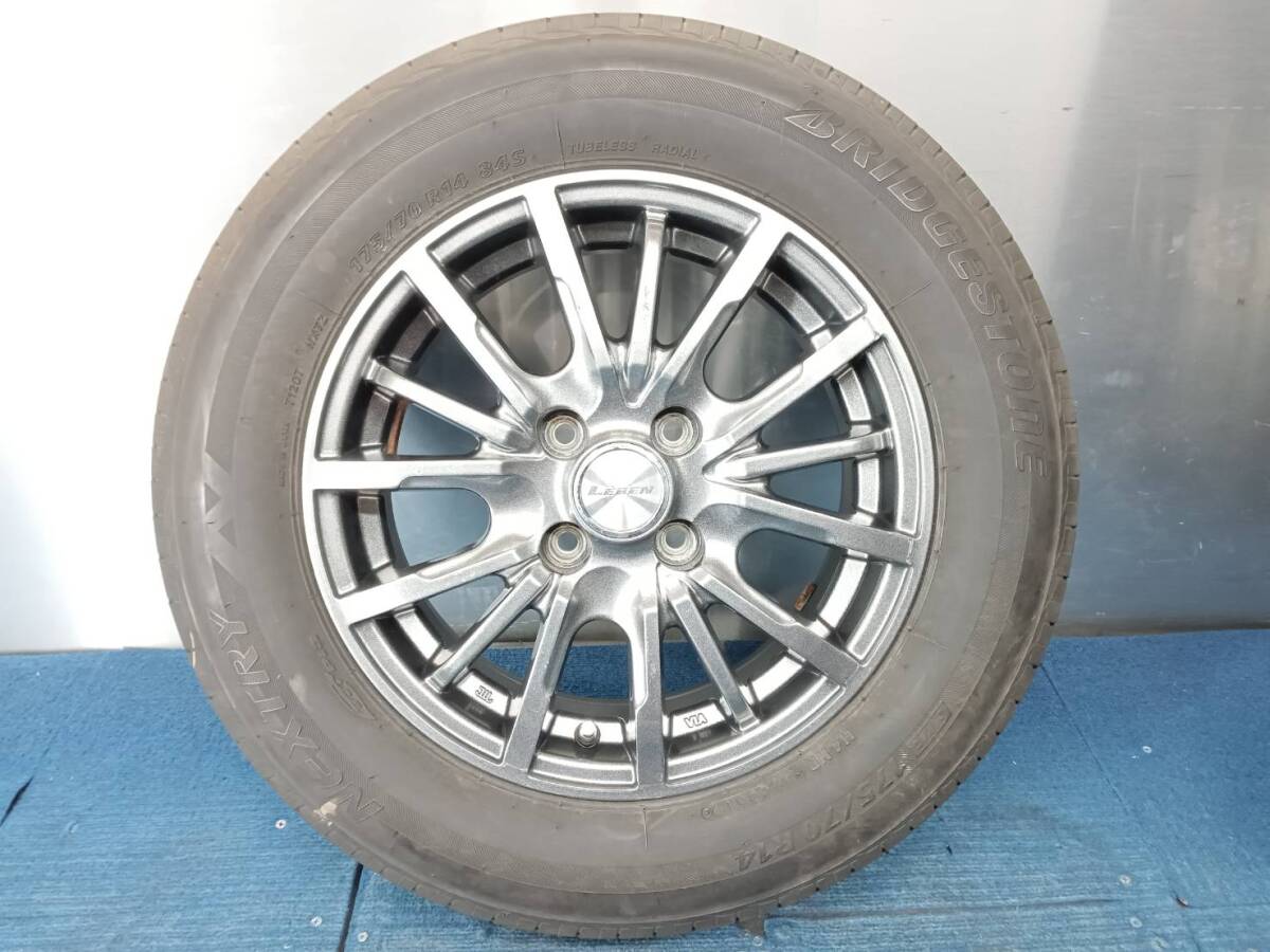 ★8分山★19年製★ ブリヂストンNEXTRY 175/70R14　社外ホイール 14×5.5J +43 4H-100 4本セット　E229_画像3