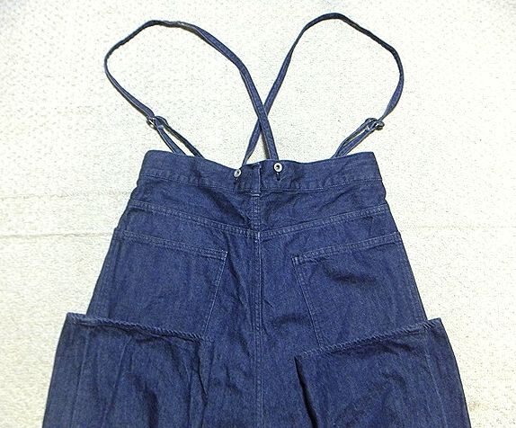 新品同様:johnbull.デニム サスペンダー タイパンツ M(レディース/AP458/リラックス テーパード/チェーンステッチ/総丈102W86/日本製)_画像8