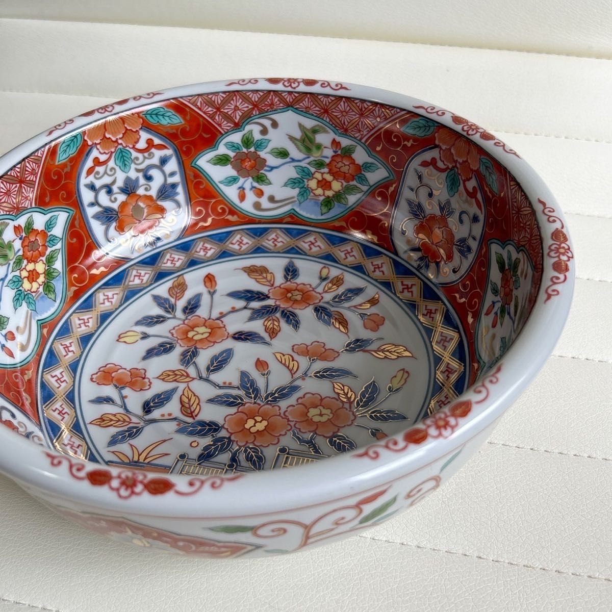 前畑陶器 庫山窯 金彩赤絵牡丹文 盛鉢 大鉢 菓子鉢 深鉢 丼鉢 古 前畑陶器 庫山窯 金彩赤絵牡丹文 盛鉢 大鉢 菓子鉢 深鉢 丼鉢 古