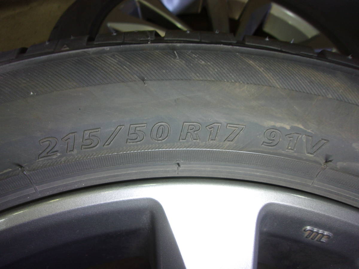 M-0115タイヤ屋215/50R17スバルアルミ付き４本（7.5J 100 5穴 +55)⑮　　　　本州送料込み_画像3