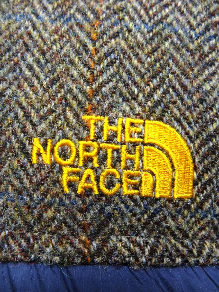 THE NORTH FACE ノースフェイス ハリスツイード ヌプシ ダウン ジャケット 700FP レディース Sサイズ 正規品 ネイビー D6554_画像4